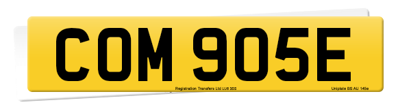 Registration number COM 905E